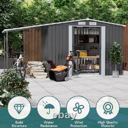 10x8 8x8 8x6FT Storage Shed Bike Bin Store Garden Outdoor Tool Shed With Shelter