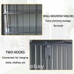 10x8 8x8 8x6FT Storage Shed Bike Bin Store Garden Outdoor Tool Shed With Shelter