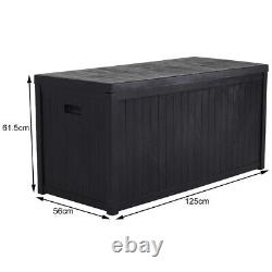 290/430L Outdoor Garden Storage Plastic Box Tool Shed Box On Lid Patio Container