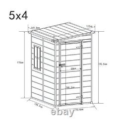 4/5/6FT Lockable Plastic Garden Shed Tool Organizer Flat/Apex Roof Storage House