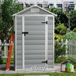4ft x 3ft Plastic Outdoor Garden Storage Shed Bike Tools Bin Shed Lockable House