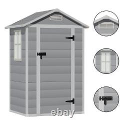 4ft x 3ft Plastic Outdoor Garden Storage Shed Bike Tools Bin Shed Lockable House
