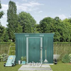 4ftx6ft Corrugated Steel Hut Gardening Tool Storage House Based Shed Tilted Roof