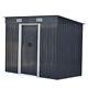 4ftx8ft Steel Garden Tool House Shed Pent Roof Utensil Bike Storage with Base