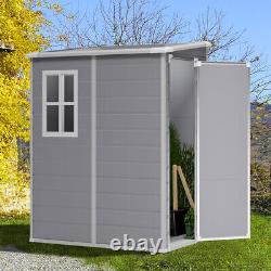 5FT x 4FT Outdoor Storage Shed Garden Pent Roof Utility Tool Shed House w Window