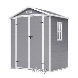 5X4 6x4.5FT Large Manor Weather-Resistant Plastic Garden Tools Storage Bin Shed