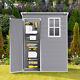 5ftx3ft Small Tool Box Shed Plastic Flip Door Pent Garden House Outside Cabinet