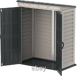 5x3ft Plastic Garden Storage Shed Fire Retardant All Weather Pent Roof Outdoor