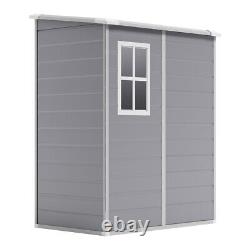 5x4FT Plastic Garden Shed Tool Shed for Outdoor Storage Gardening Equipment Bike