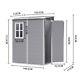 6x4.4 5x4 5x3 FT Lockable Garden Storage Shed Outdoor Plastic Tools Storage Shed
