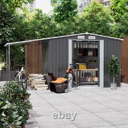 8ft X 4ft Outdoor Garden Bicycle Shed Bike Tools Storage House Galvanized Steel