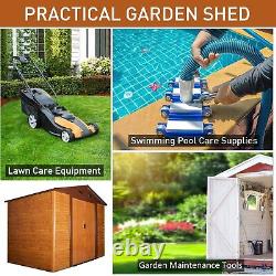 9.1x6.4ft Metal Garden Shed House Tool Storage & Foundation & Ventilation Brown