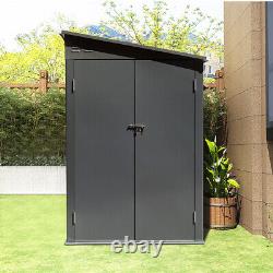 9x5ft Metal Shed Garden Storage Shed with Double Doors Tool House Shelter Cabin UK