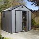 Airevale Light Grey Double Door Apex Shed 8x6