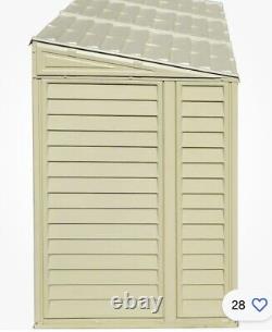 Duramax SideMate 4' x 8' Plastic Garden Shed with Foundation Kit Ivory
