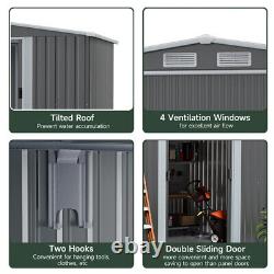 Extra Large 10'' X8'' Storage Shed Outdoor Garden Tool Store House ShelterAwning