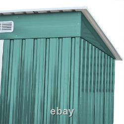 Flat Slop Roof 4ftx6ft Steel Shed House FREE BASE Vents Garden Utility Tool Room