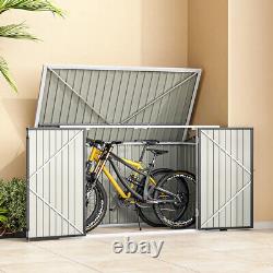 Galvanized Steel Garden Shed Tools Storage House Bikes Bin Cabinet Shelter 4x7ft