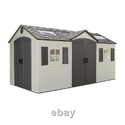 Garden Shed 15 x 8ft Lifetime Dual Entry Plastic HDPE Heavy Duty Storage