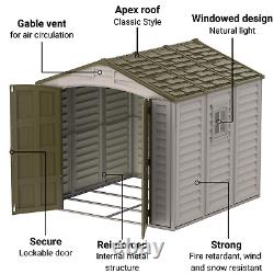 Garden Shed Plastic Shed 8 x 8ft With Foundation Kit & Window Apex BillyOh