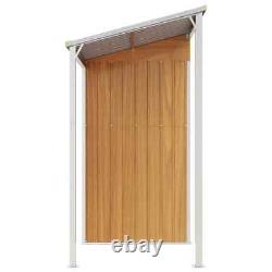 Garden Shed with Extended Roof Light Brown 277x110.5x181cm Steel