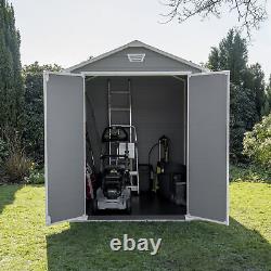 Homere 6 ft. W x 8 ft. D Grey Plastic Apex Garden Shed