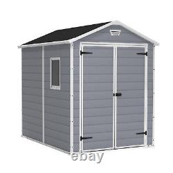 Homere 6 ft. W x 8 ft. D Grey Plastic Apex Garden Shed