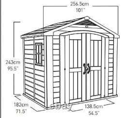 Keter Factor 8 x 6 ft Garden Storage Shed With Floor
