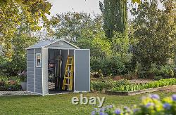 Keter Manor Outdoor Plastic Garden Storage Shed, in Grey, measuring 6 X 5 Ft