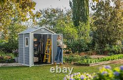 Keter Manor Outdoor Plastic Garden Storage Shed, in Grey, measuring 6 X 5 Ft