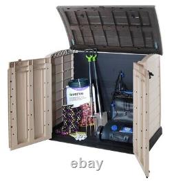 Keter Store-It Out ARC Garden Storage Box Shed Outdoor Max -1200L Brown & Biege