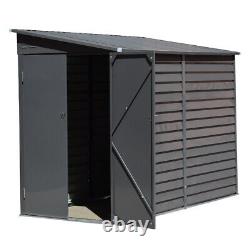 Large 9Ft Heavy Duty Metal Garden Shed Metal Roof Outdoor Tool Storage Warehouse