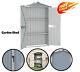 Metal Garden Shed Outdoor Storage House with Shelves Steel Sloping Sheds Grey UK
