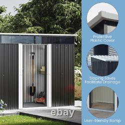 Metal Steel Garden Shed 8.5ftx4ft 8.5ftx6ft Outdoor Storage Tool Organizer Shed
