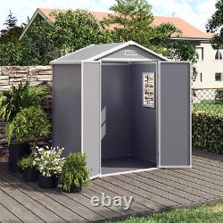 Outdoor Garden Shed Pastic Tool Storage House Flat/Apex Roof with Lock 6x4.4 5x4FT