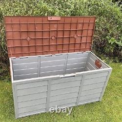 Outdoor Garden Storage Chest Waterproof 272L Sit On Lid Large Box Utility Lock