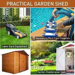 Outsunny 6.3 x 9.1ft Slatted Steel Wood Effect Garden Shed Brown
