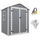 Outsunny Garden Shed 6'x4.5' Plastic Tool Storage House with Lockable Double Doors