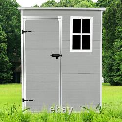 Panana Plastic Garden Storage Shed Plastic House Tool Shed Box 6x4.5ft/5x4ft/5x3