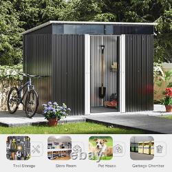 Pent Roof Outdoor Log Tool Bike Storage House Garden Tool Shed 8.5x4ft 8.5x6ft