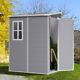 Plastic Garden Storage Shed Outdoor Storage House Tool Sheds 5x4 FT, Grey