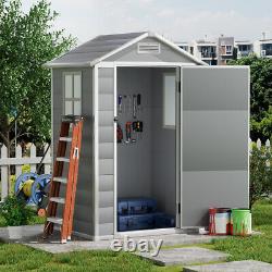 Plastic Garden Storage Shed With Plastic Door House Tool Shed 122.5 x92.2 x174cm