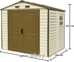 Storeall 8 X 6 Plastic Garden Shed with Foundation Kit & Fixed Window Ivory &