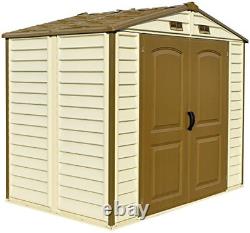 Storeall 8 X 6 Plastic Garden Shed with Foundation Kit & Fixed Window Ivory &