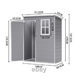 UK Plastic Garden Storage Shed Includes Window Tools Storage House 6x4.5ft 5x4ft