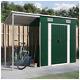 VidaXL Garden Shed with Extended Roof Green 277x110.5x181 cm Steel