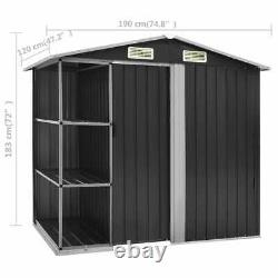 VidaXL Garden Shed with Rack Anthracite 205x130x183 cm Iron