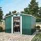 WITH FREE BASE Metal Tool Shed 88FT Apex Roof Storage House VENTS Garden Shed