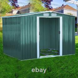 XLarge 108ft Garden Shed Tool House Steel Apex Roof with FREE FOUNDATION Green
